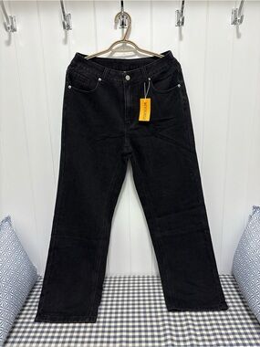 MYOURSA Black Straight Leg Jeans Size NWT